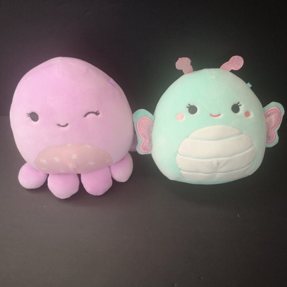 The Original Squishmallows 5" Violet the Octopus & 5" Reina the Butterfly